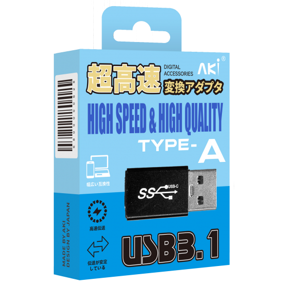 AKI USB3.0公轉Type-C母 (直頭)轉接頭